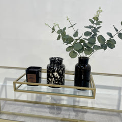 Zindozia Decorative Metal Glass Serving Tray