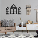 Gothic Wooden Hanging Bracket Wall Storage Shelves (Set of 3)