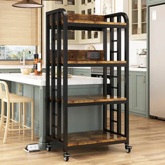 Tesora 4-Tier Kitchen Baker's Trolley Oven Spice Cup Organizer Rack