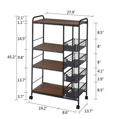 Coltaroo Kitchen Freestanding Storage Organizer Trolley Rack