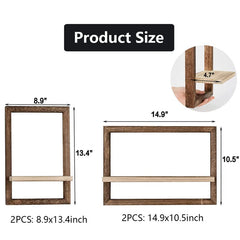 Millwat Living Lounge Home Office Solid Wood Floating Frames Shelf