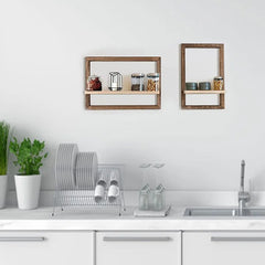 Millwat Living Lounge Home Office Solid Wood Floating Frames Shelf