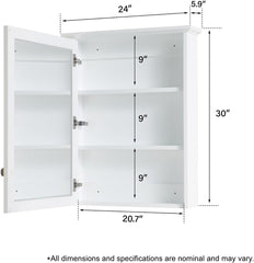 Elfor Bathroom Wall Hanging Cabinet Mirror Organizer Storage Decor