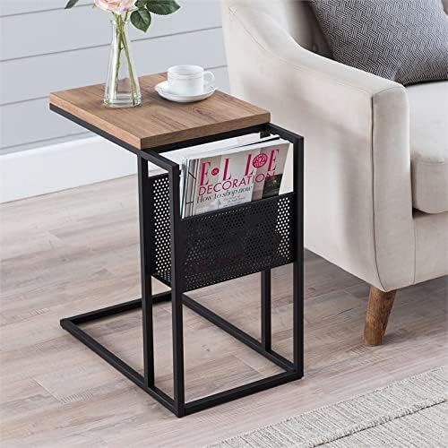 Henn & Hart Blackened Bronze and Rustic Side Table - waseeh.com
