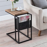 Henn & Hart Blackened Bronze and Rustic Side Table - waseeh.com