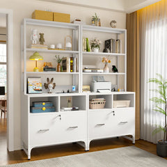 Ratch Tall Storage Organizer Bookcase Rack with Drawers