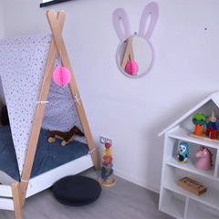 Detske Children Bunny Wall Bathroom Bedroom Hanging Mirror Decor