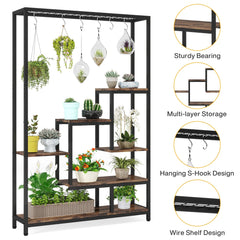 Valira Shelf with 6 S Hooks Planter Rack