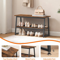 Hoobro Entryway Bench Shoe Storage Rack