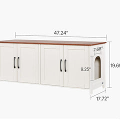 Roveizi Hallway LED TV Cat Space Cabinet Organizer Console Table