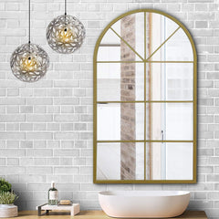 Smithin Mounted Hanging Arched Window Frame Home Decor Mirror