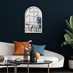 Adlo Farmhouse Arched Bedroom Living Room Wall Mirror