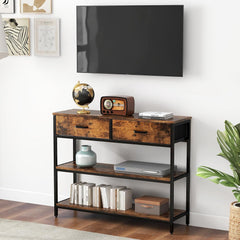 Kotulu Industrial Hallway Entryway Living Room Drawing Media LED Console Table
