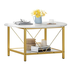 Craftor Luxury Modern Gold Metal Coffee Round Square Center Table