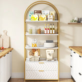 Edex Bookcases with 2 Drawers & 4-Tier Shelves Rack