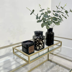 Zindozia Decorative Metal Glass Serving Tray