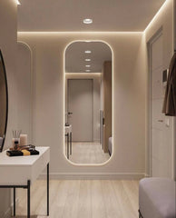 Rollati Entryway Changing Room Bathroom Warm Light Touch LED Decor Mirror