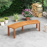 Curaiza Outdoor Curved with Slatted Seat Solid Bench