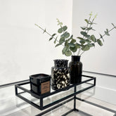 Zindozia Decorative Metal Glass Serving Tray