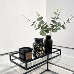 Zindozia Decorative Metal Glass Serving Tray