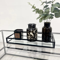 Zindozia Decorative Metal Glass Serving Tray