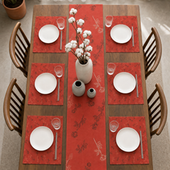 Garden Vine Table runner with Mats