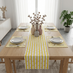Yellow Heart Line Table runner with Mats