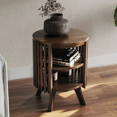 Klever Mid Century Modern Round Center and Side Coffee Table