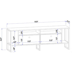 Lotuseey Industrial TV Stand LED Rustic Media Console Table