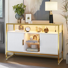 Edenza Fluted Entryway Cabinet Organizer Console Table