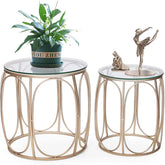 Hokaage Living Lounge Center Coffee Serving Sofa Side Tables (Set of 2)