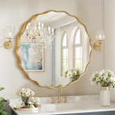 Scalloped Living Lounge Bathroom Bedroom Round Home Wall Decor Mirror