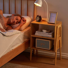 Maboo Living Bedroom Bedside Lamp Wood Side Table