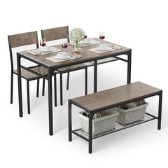 Tamajah Living Kitchen Dining Room Table Chair and Bench Set