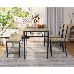 Tamajah Living Kitchen Dining Room Table Chair and Bench Set
