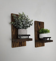 Flamy Style Wall Wooden Shelf (Set of 2)