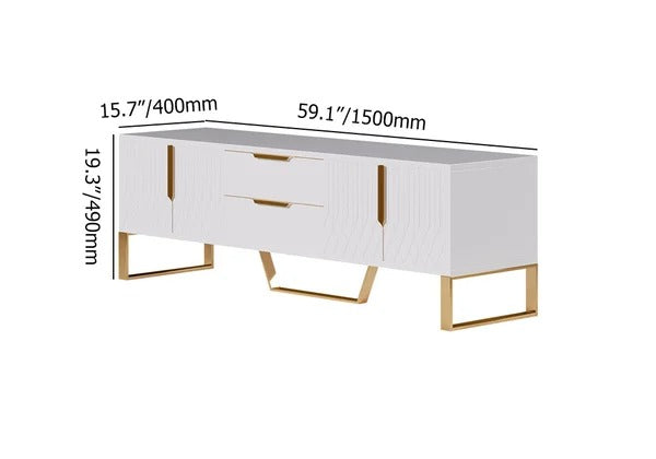 Aro Modern Media LED TV Stand Lounge Console with 2 Drawers