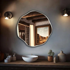 Scallo Wall Hallway Entryway Minimalist Bedroom Bathroom Mirror