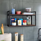 Woodsa Wooden Wall Home Kitchen Living Room Organizer Floating Shelve