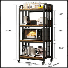 Tesora 4-Tier Kitchen Baker's Trolley Oven Spice Cup Organizer Rack