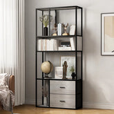 Zela Etagere Living Lounge Storage Drawer Organizer Bookcase Rack