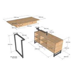 Avel L-shaped Corner Hom Office Workstation Drawer Desk Table