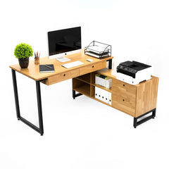 Avel L-shaped Corner Hom Office Workstation Drawer Desk Table