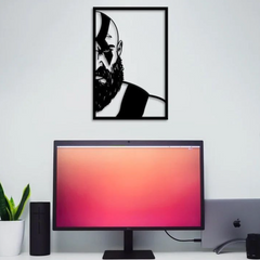 Warrior of the Gods Wall Kratos Art - Powerful Norse-Inspired Silhouette for Home Decor