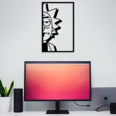 Mad Scientist Rick Silhouette Wall Sanchez Art - Quirky Morty Minimalist Decor for Sci-Fi Fans