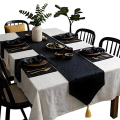 Midnight Pebble Table Runner With 4 Mats
