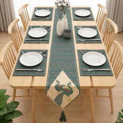 Royal Peacock Symphony Table runner with Mats
