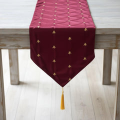 Royal Mroon Embroidered Velvet Table Runner