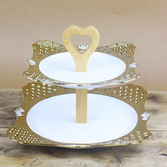 Cupcake plate stand with wooden poles - waseeh.com