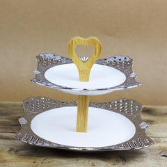 Cupcake plate stand with wooden poles - waseeh.com